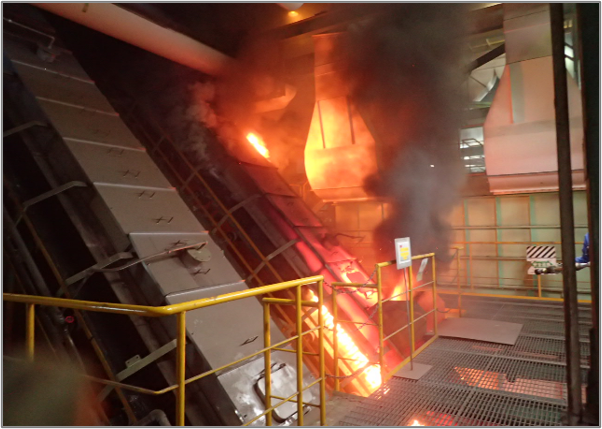 中防不燃ごみ処理センターの火災状況