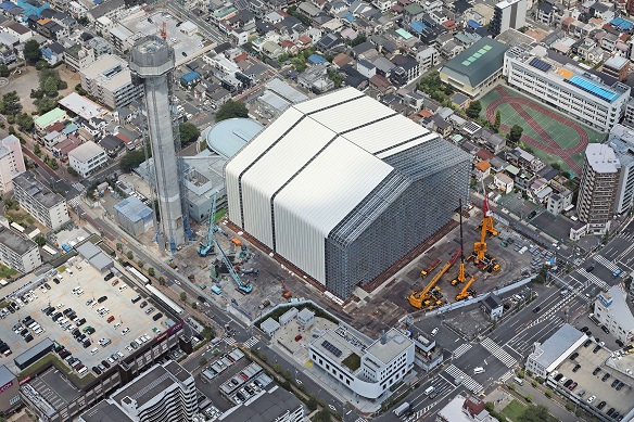北清掃工場建替工事全景写真(令和7年7月23日)