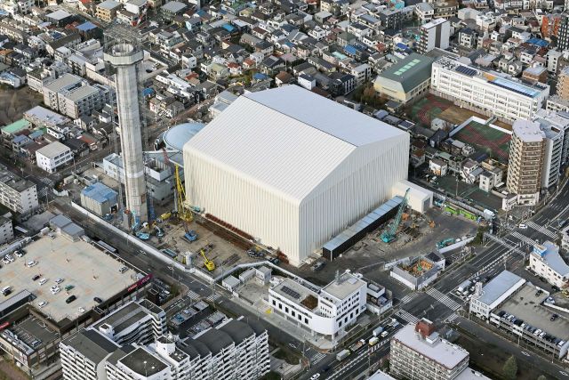 北清掃工場建替工事全景写真（令和7年12月22日）