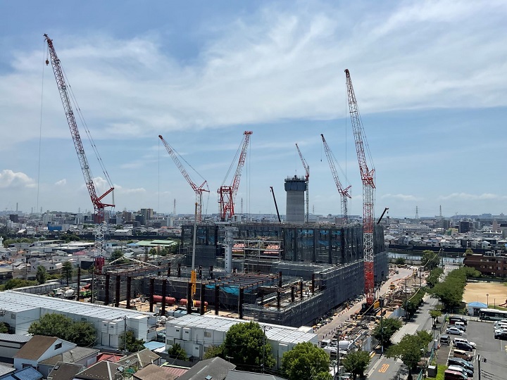 江戸川清掃工場建替工事全景写真(令和7年7月28日)