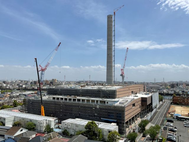 江戸川清掃工場建替工事全景写真(令和8年4月22日)