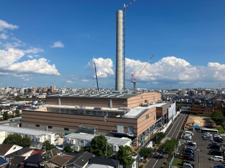 江戸川清掃工場建替工事全景写真（令和8年8月19日）