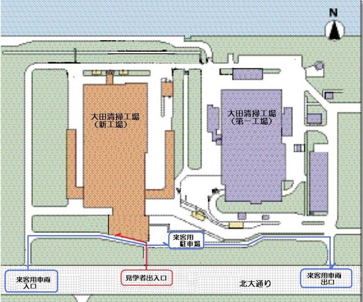 大田清掃工場案内図